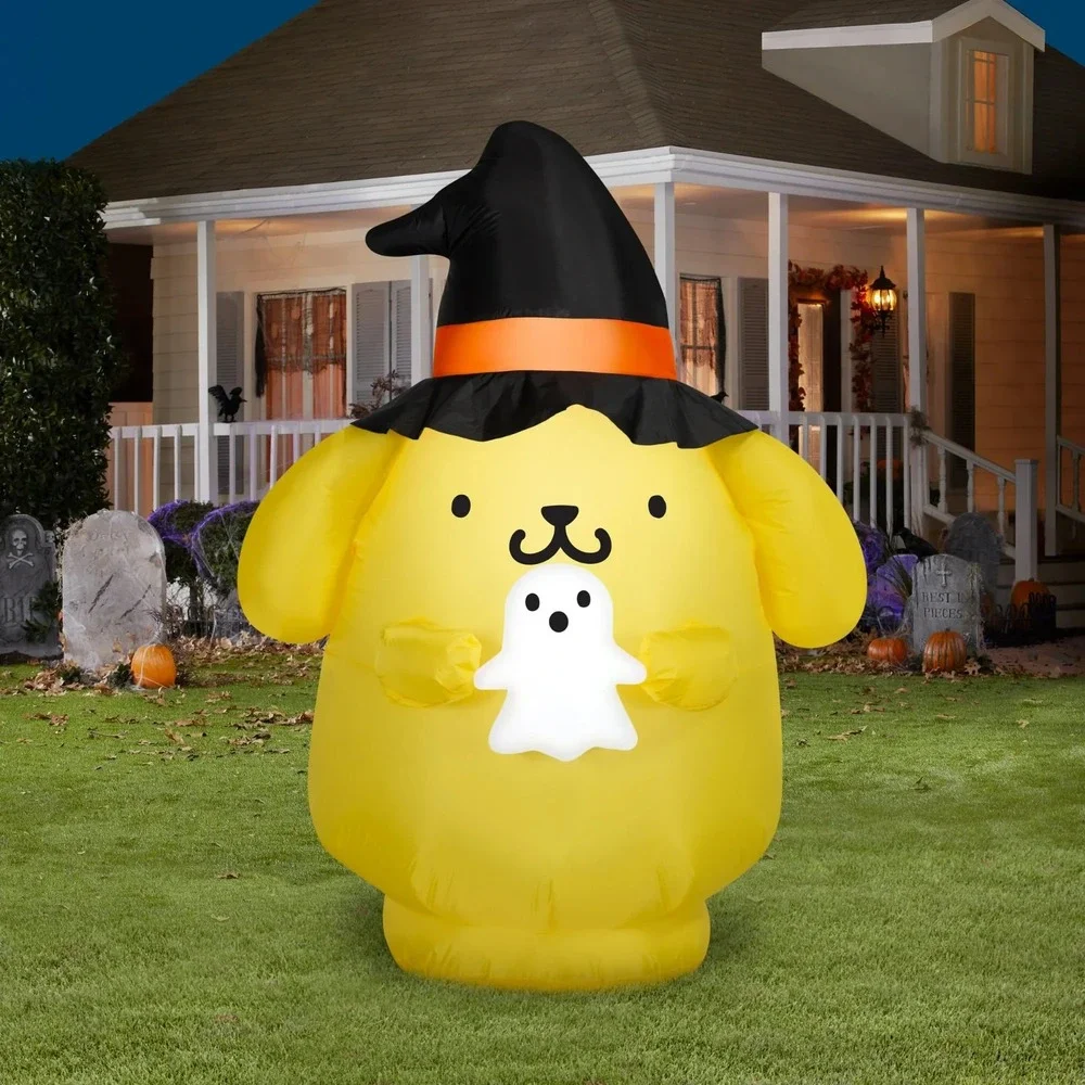 Hello Kitty Pompompurin 5 Ft Halloween Airblown Inflatable‎ Lights Up Decor